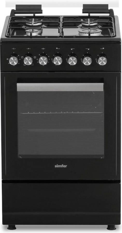 SIMFER FS 5031-1 Vrijstaand Gasfornuis 50 cm – Zwart