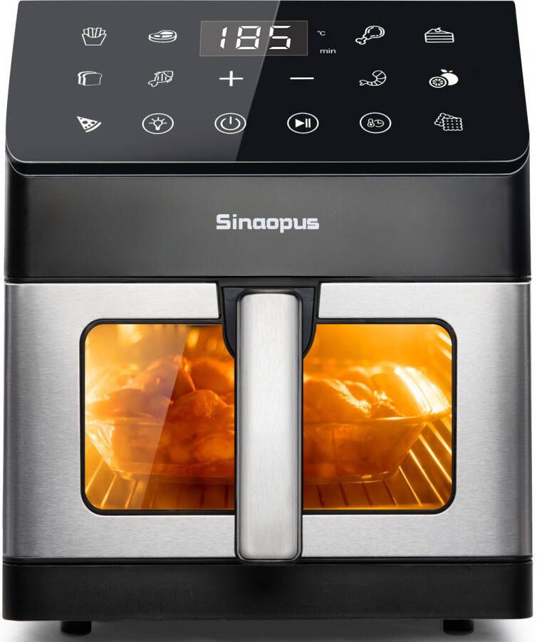 Sinaopus Digitale Airfryer XXL Hetelucht friteuse 880– 8.5L Grote Capaciteit voor 6 Personen – Snelle Opwarming – 12 Voorgeprogrammeerde Functies – Touchscreen Display - Foto 2