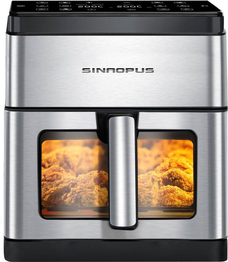 Sinaopus Digitale Airfryer XXL Hetelucht friteuse 880– 8L Grote Capaciteit voor 6 Personen – Snelle Opwarming – 12 Voorgeprogrammeerde Functies – Touchscreen Display