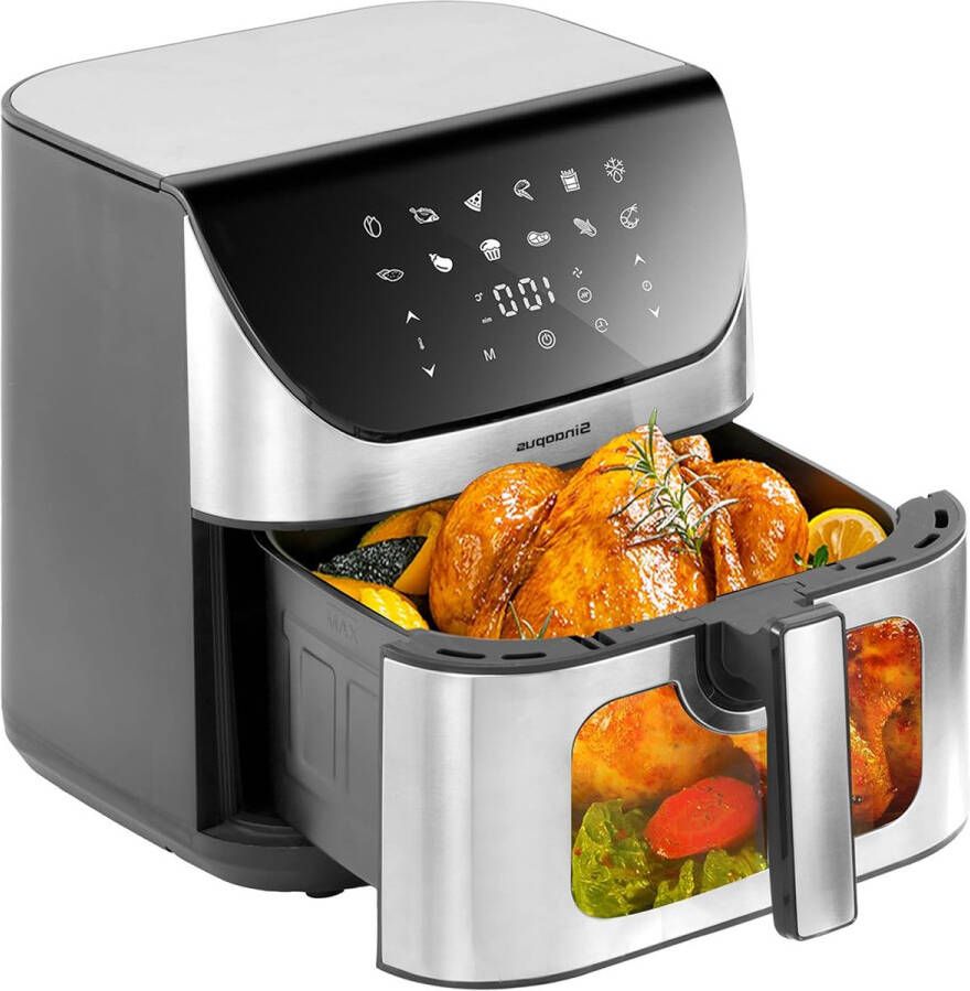 Sinaopus Digitale Airfryer XXL Hetelucht friteuse 8001-8L Grote Capaciteit voor 5 Personen-Snelle Opwarming-12 Voorgeprogrammeerde Functies-eenvoudig te reinigen-LED display