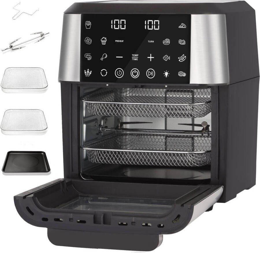 Sinaopus XXL Airfryer & Mini Oven in één – 13L Extra Grote Capaciteit – Inclusief 4 Accessoires – 12 Voorgeprogrammeerde Functies – LED Display – Makkelijk te Reinigen - Foto 2