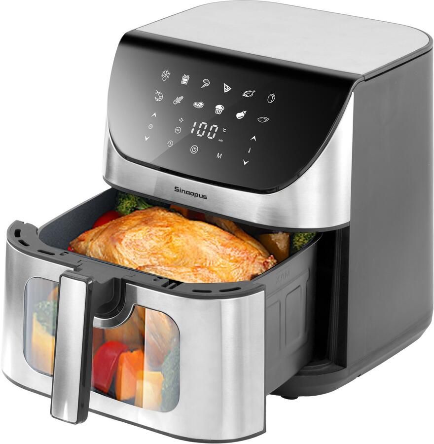 Sinaopus Digitale Airfryer XXL Hetelucht friteuse 8001-9L Grote Capaciteit voor 5 Personen-Snelle Opwarming-12 Voorgeprogrammeerde Functies-eenvoudig te reinigen-LED display