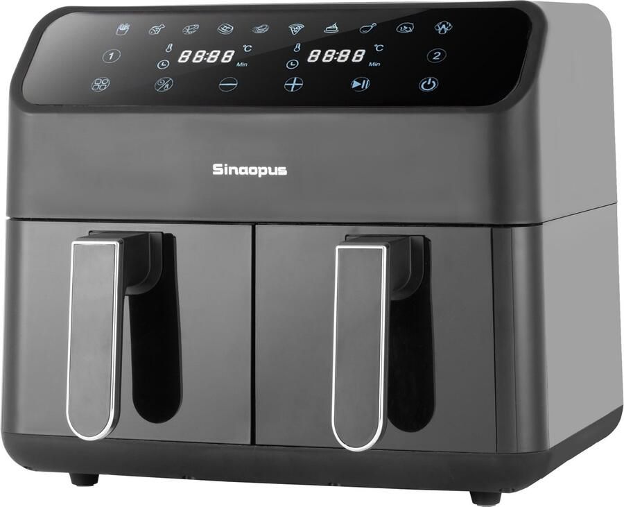 Sinaopus Digitale Airfryer XXL Hetelucht friteuse 8001-8L Grote Capaciteit voor 5 Personen-Snelle Opwarming-12 Voorgeprogrammeerde Functies-eenvoudig te reinigen-LED display