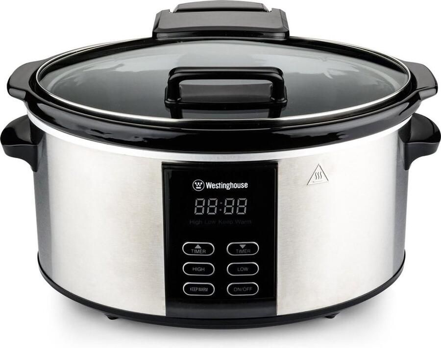 Slow Cooker 6 Liter Digitale Timer en Warmhoudfunctie Zwart