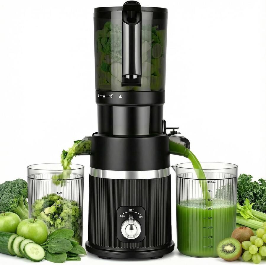 Slowjuicer voor Hele Groenten en Fruit Zwart
