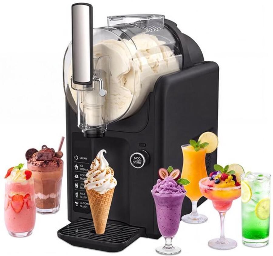 Slushmachine 2 Liter Zwart 6 Vooraf Ingestelde Programma's 9 Kg Compact Voor Thuis En Horeca