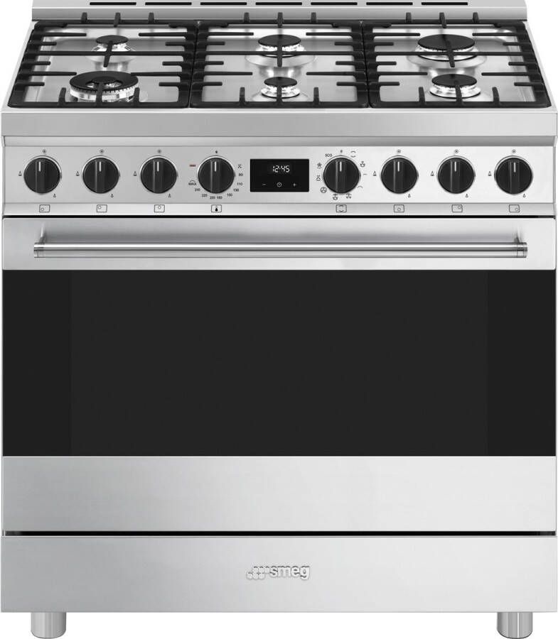 Smeg B91GMXNLK2 Gasfornuis 90 cm RVS