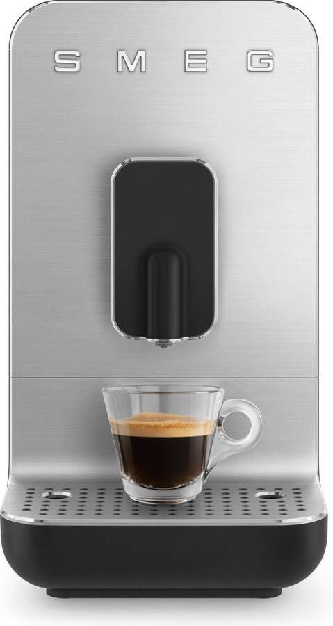 Smeg BCC11BLMEU Volautomatische Espressomachine Koffiemachine met Bonenmaler 19 Bar Thermoblock Bean-to-Cup 7 Koffiedranken Collezione Mat Zwart