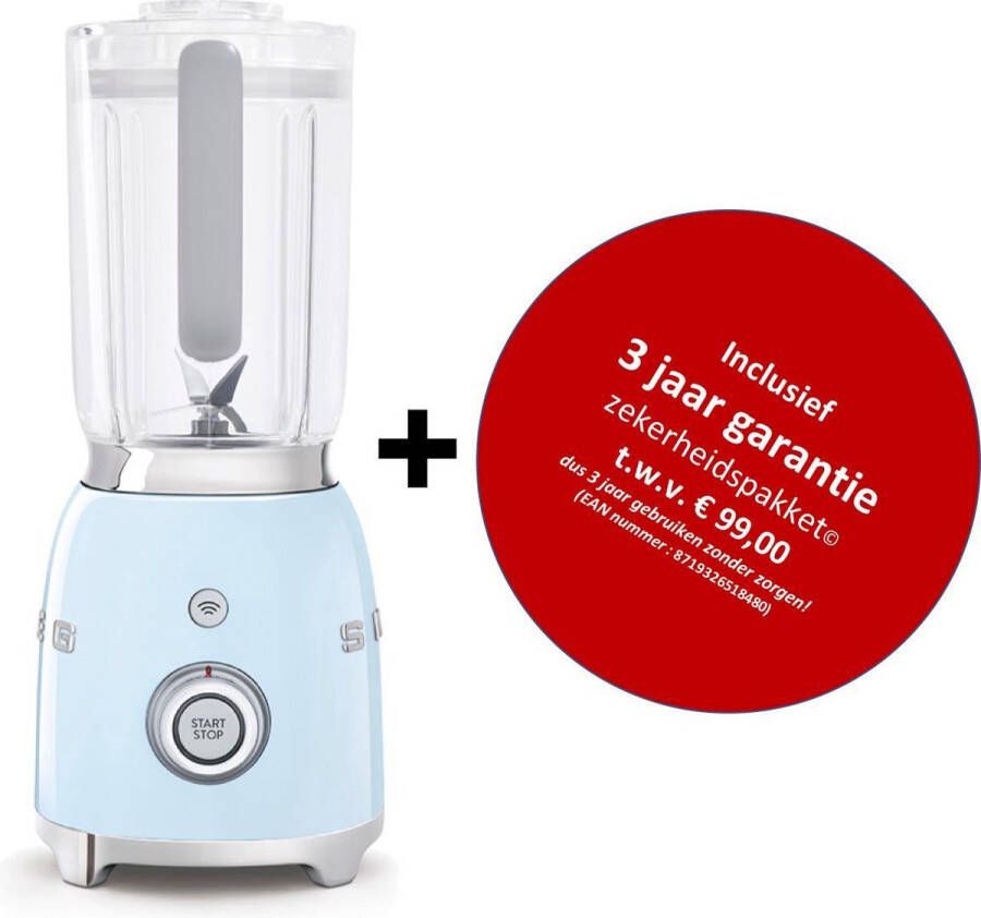 Smeg BLF01PBEU MkIII Blender Pastelblauw met drie jaar garantie!