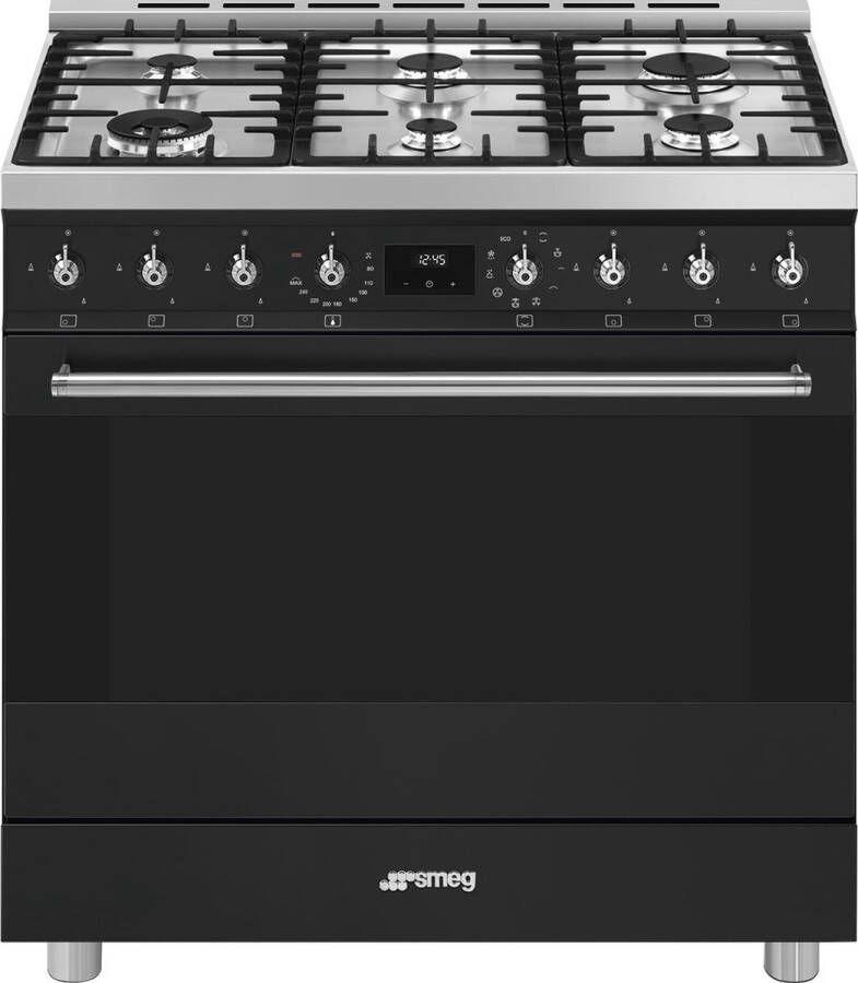 Smeg C9GMMBNLK2 Gasfornuis Mat zwart 90 cm Gasaansluiting: Nederland - Foto 1