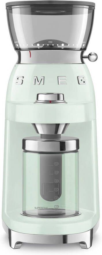 Smeg CGF03PGEU Elektrische Koffiemolen Jaren 50 Watergroen