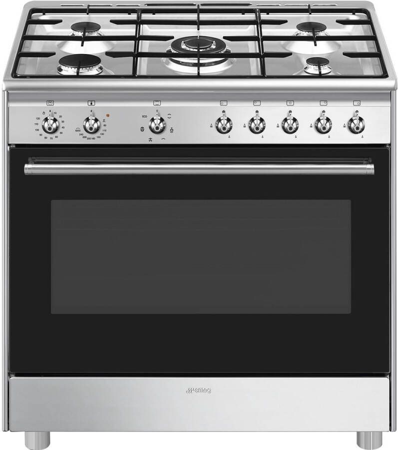 Smeg CX91GMXNLK Gasfornuis 90 cm RVS 5 kookzones