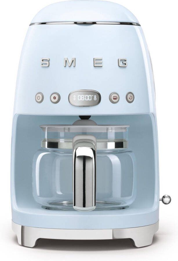 Smeg DCF02PBEU Filterkoffiemachine Koffiezetapparaat 10 Koppen Warmhoudfunctie 40 min Aroma Instelling Programmeerbare Startfunctie 50 s Style Pastelblauw