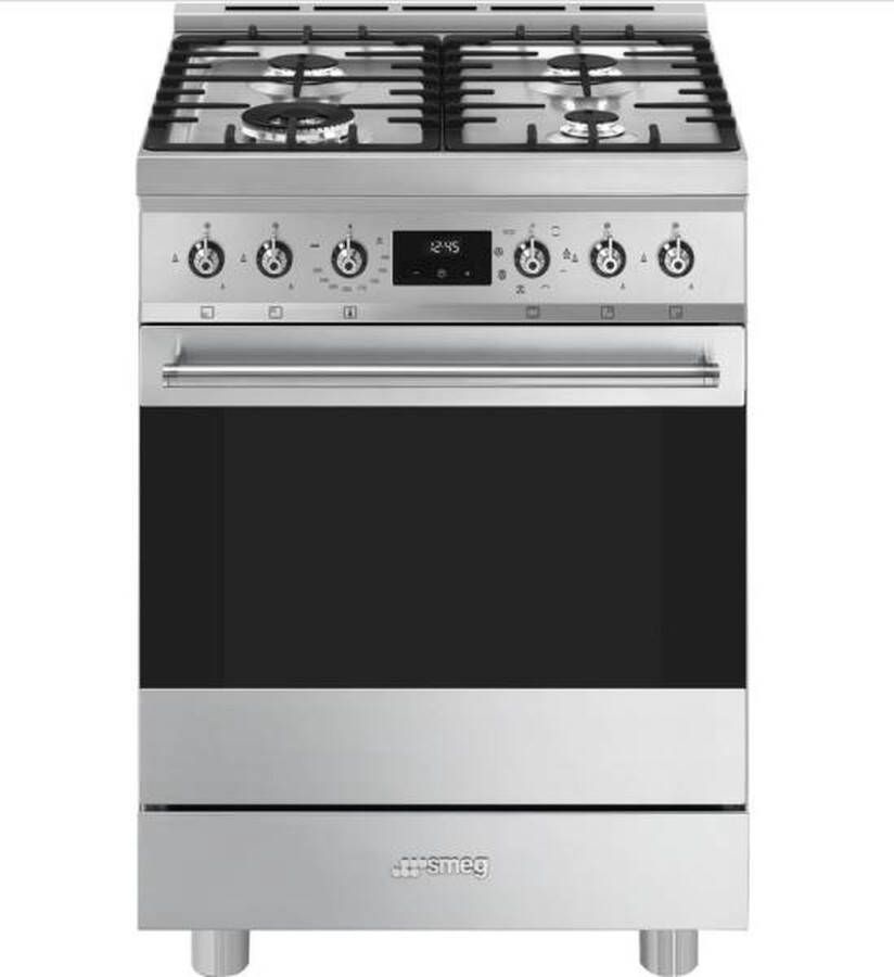 Smeg C6GMX2 Gasfornuis 60 cm RVS 4 kookzones Gasaansluiting: België