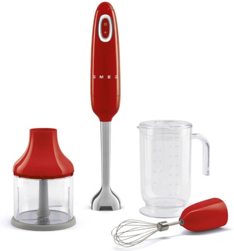 Smeg HBF03RDEU Staafmixer Rood 700W Met accessoires