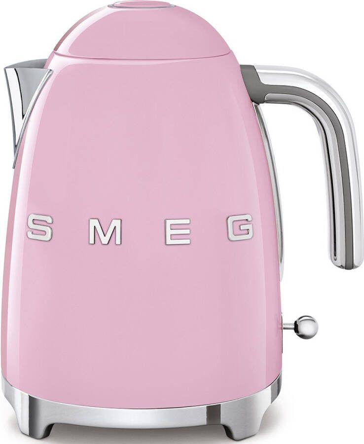 Smeg KLF03PKEU Waterkoker 1 7 Liter 2400W RVS Kalkfilter 360° Draaivoet Soft Opening Automatische Uitschakeling '50s Style Roze