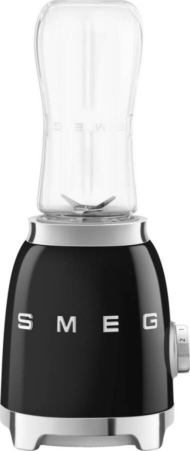 Smeg PBF00BLEU Personal Blender Jaren 50 Zwart incl. 1 Bottle-to-Go