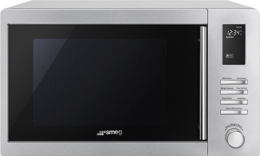 Smeg MOE25X Combi-magnetron met Grill 25 Liter 900 W Magnetron 1000 W Grill RVS