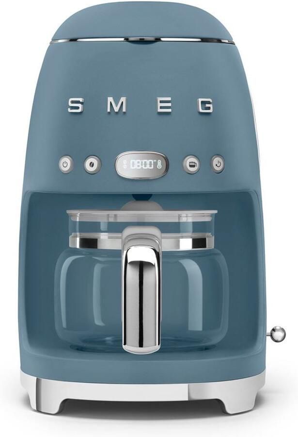 Smeg DCF02SBMEU Filterkoffiemachine Koffiezetapparaat 10 Koppen Warmhoudfunctie 40 min Aroma Instelling Programmeerbare Startfunctie 50 s Style Mat Storm Blue