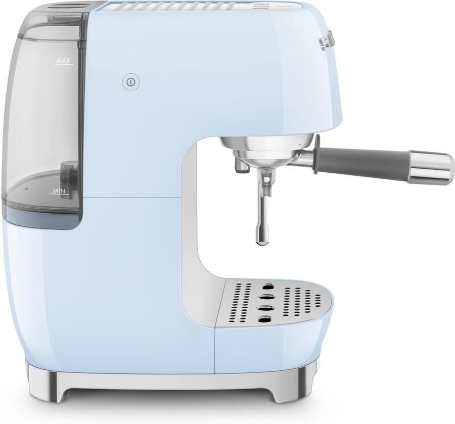 Smeg ECF03PBEU Handmatige Espressomachine Pistonmachine Cold Brew 15 Bar 58 mm Filterdrager Thermoblock Professionele Stoompijp '50s Style Pastelblauw