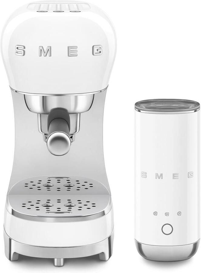 Smeg ECF12CREU Espressomachine Set – Melkopschuimer – 15 bar – Wit – 50 s Style