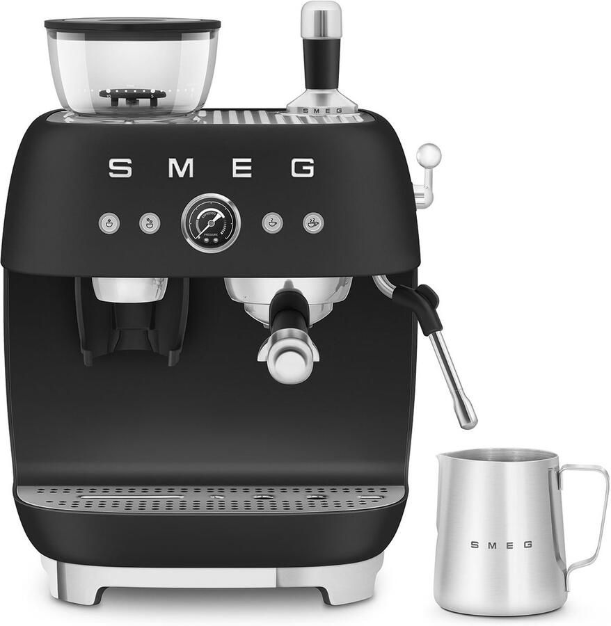 Smeg EGF03BLMEU Espressomachine met geïntegreerde bonenmaler Mat Zwart