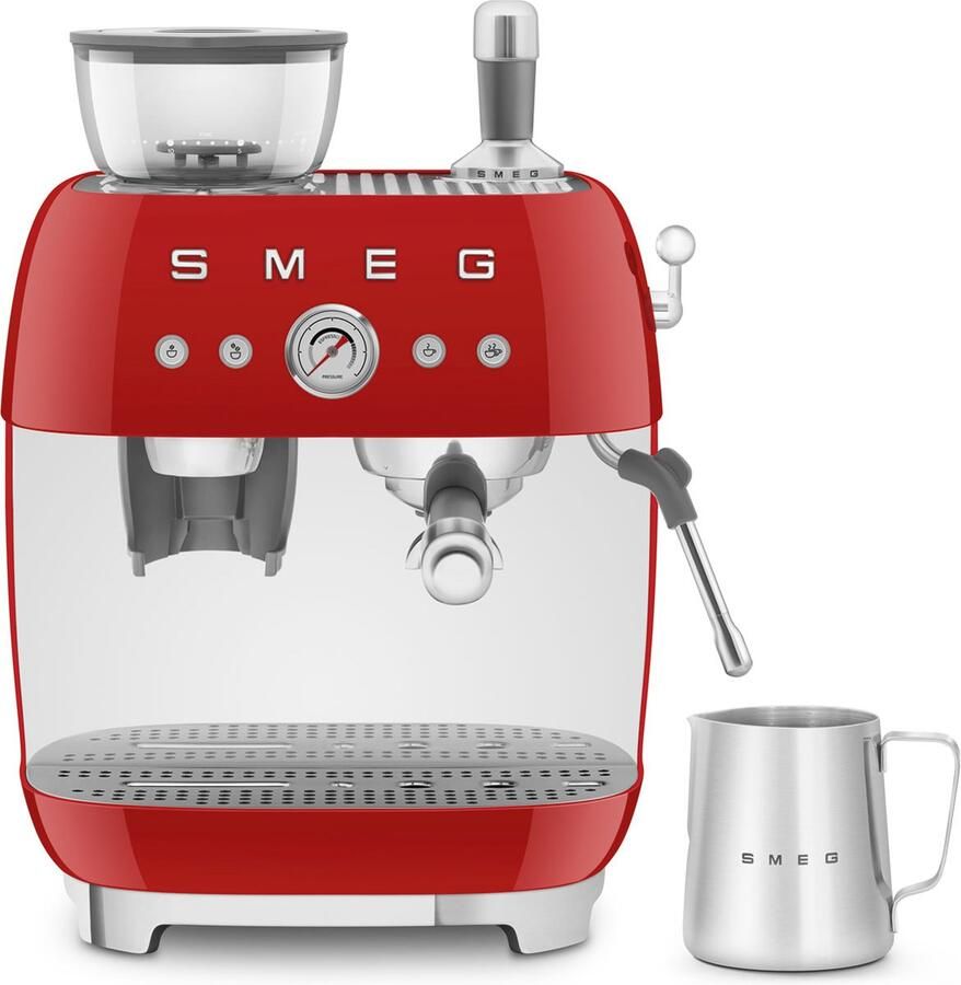 Smeg EGF03RDEU Espressomachine met geïntegreerde bonenmaler Rood
