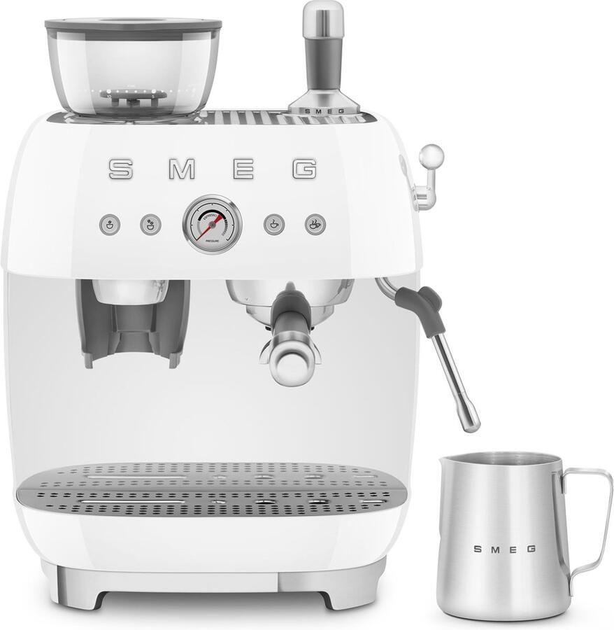 Smeg EGF03WHEU Espressomachine met geïntegreerde bonenmaler Wit