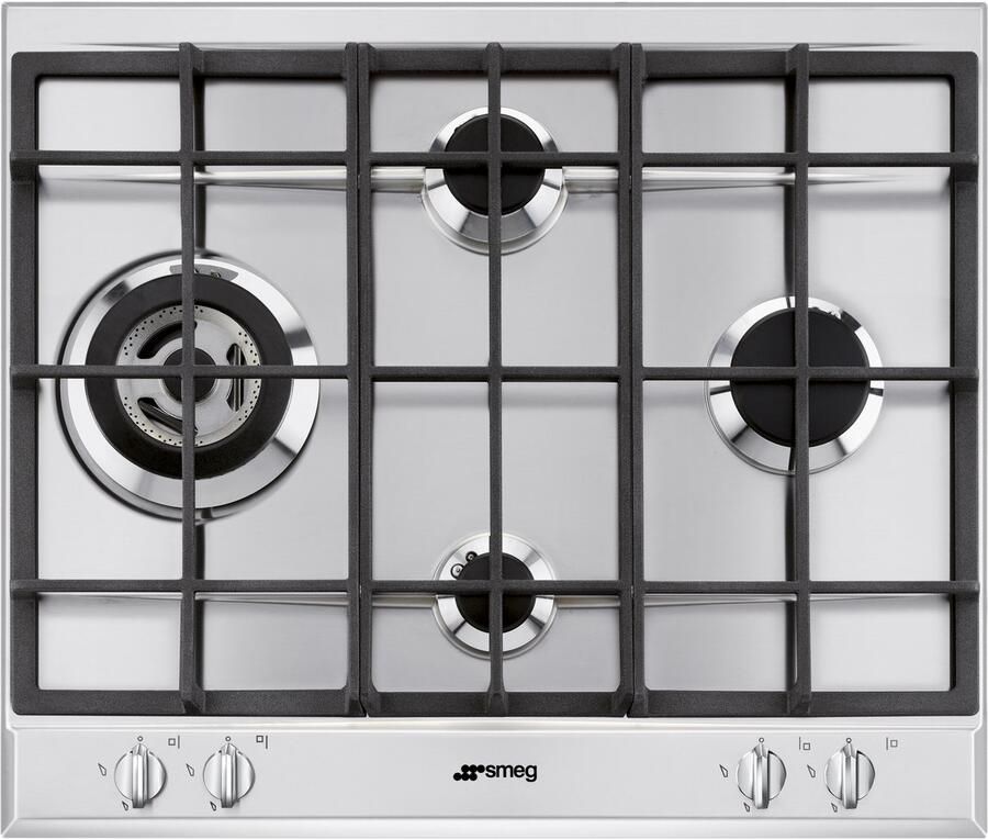 Smeg Gas Kookplaat P261XGHNLK 60 cm Opbouw RVS