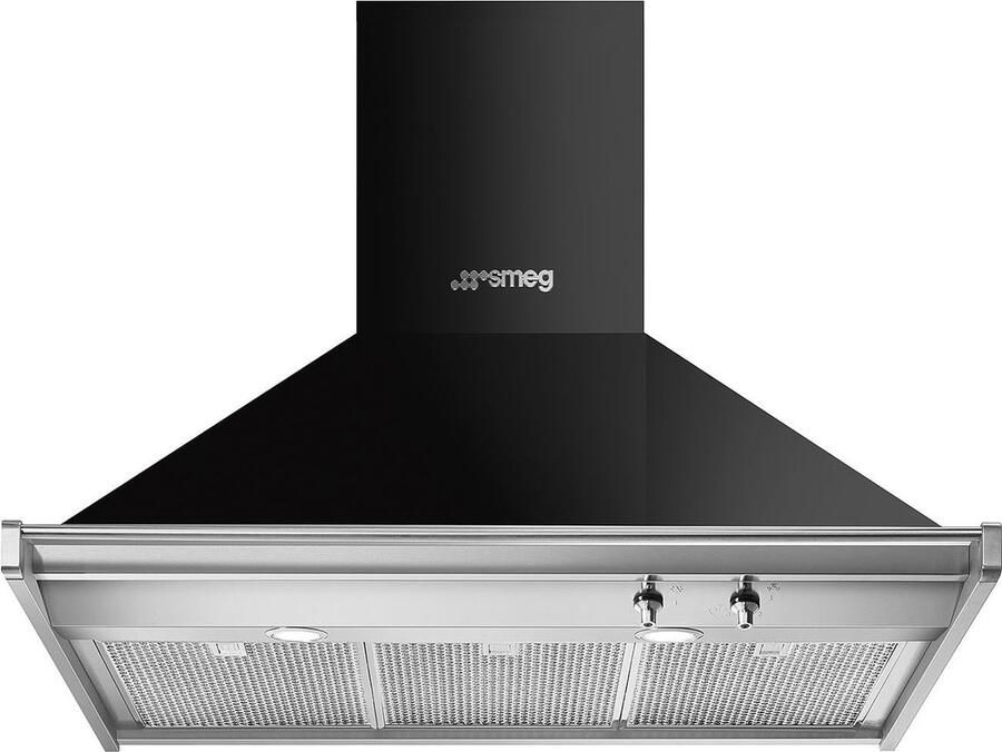 Smeg KD90HNE afzuigkap Muurmontage Zwart 630 m³ uur