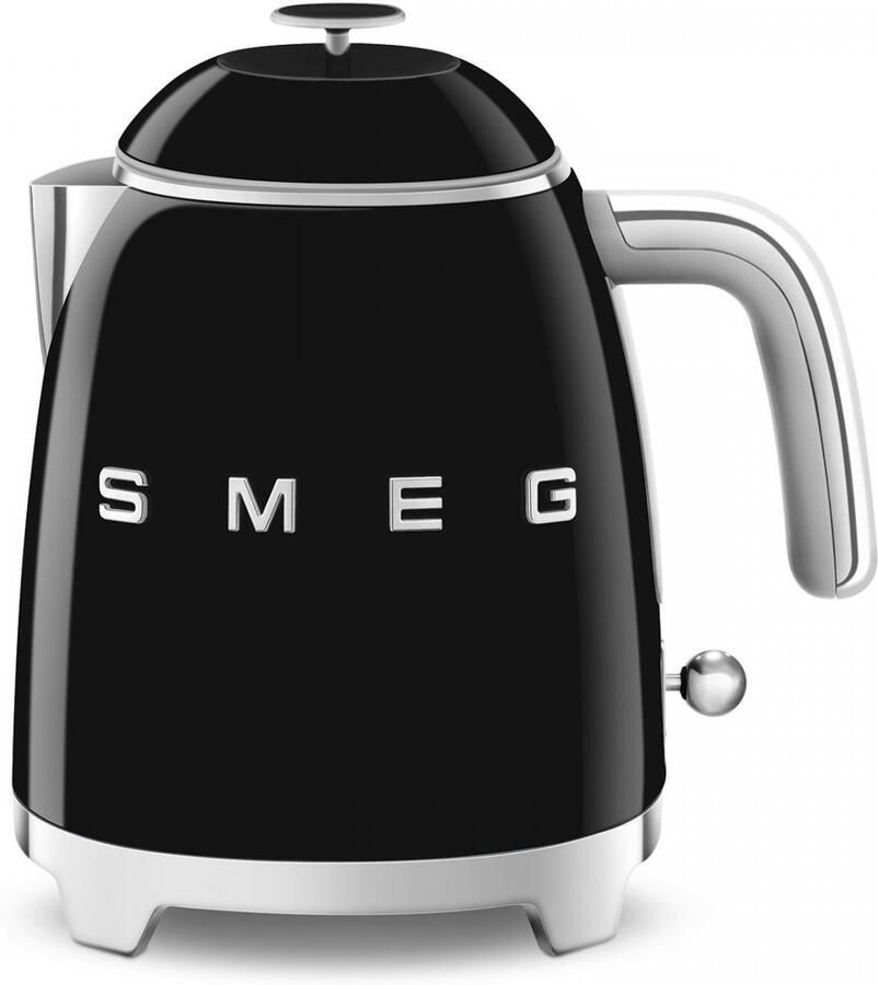 Smeg KLF05BLEU Mini Waterkoker 0 8 Liter 1400W Dubbelwandig RVS Kalkfilter '50s Style Zwart