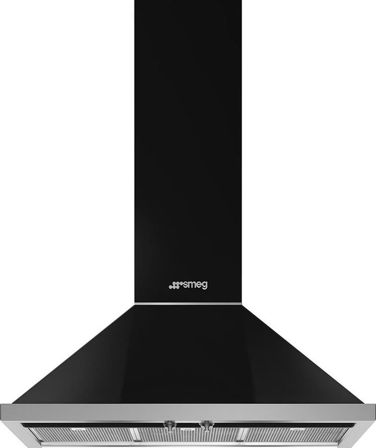 Smeg KPF9BL afzuigkap Muurmontage Zwart 630 m³ uur