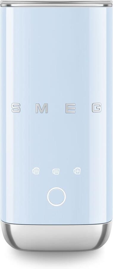 Smeg MFF02PBEU Melkopschuimer Elektrische Melkopschuimer 500W Warm & Koud Melkschuim 180 ml Keramische Antiaanbaklaag '50s Style Pastelblauw