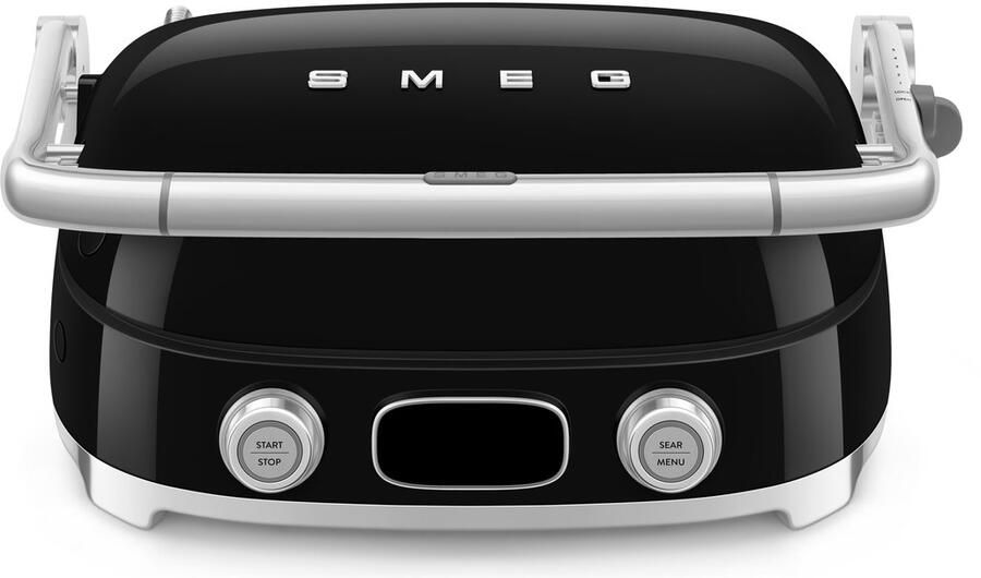 Smeg MGF01BLEU Contactgrill Meerdere uitneembare platen PFAS-vrije keramische coating 50's Style Zwart