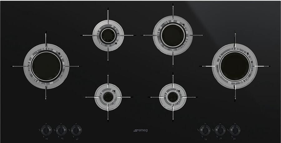 Smeg PVL6106CN kookplaat Zwart Titanium Ingebouwd Gaskookplaat 6 zone(s)