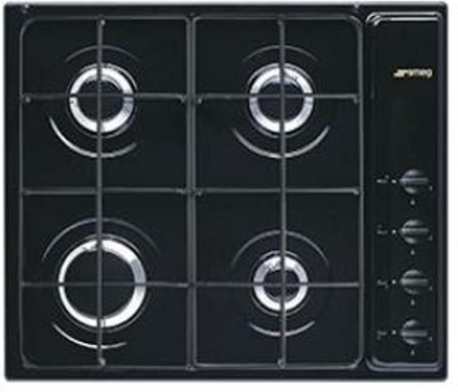 Smeg S64SN kookplaat Zwart Ingebouwd Gaskookplaat 4 zone(s)
