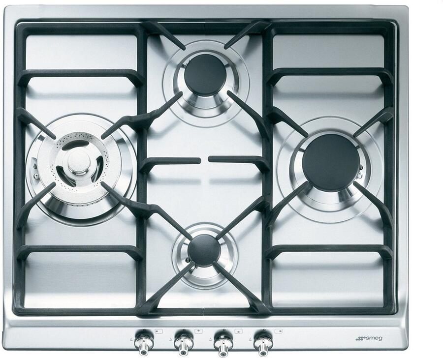 Smeg SDR60XG3 kookplaat Roestvrijstaal Ingebouwd Gaskookplaat 4 zone(s)
