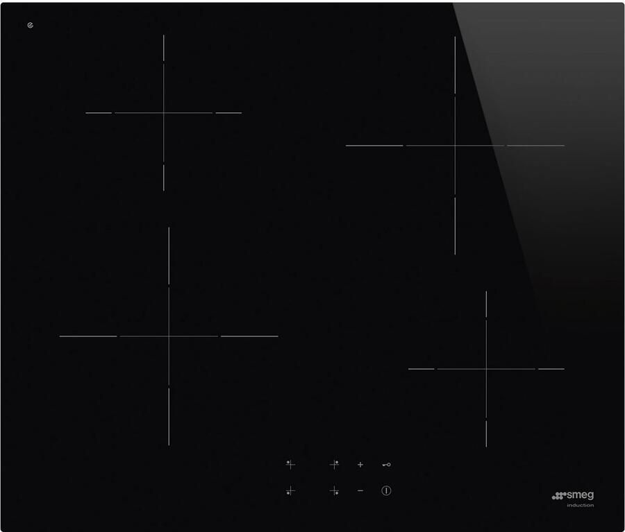 Smeg SI2641D Inductiekookplaat 60 cm Zwart Glas 4 Kookzones Touch Control Boosterfunctie Inbouw