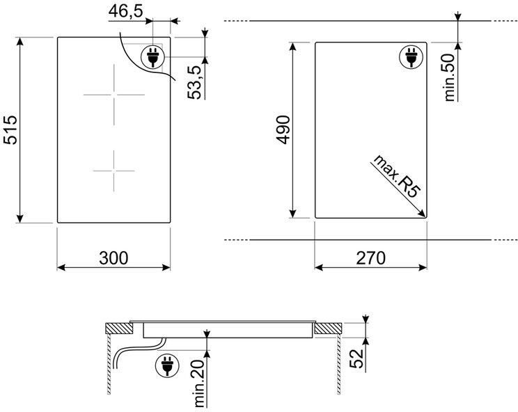 Smeg SI5322B Inbouw inductiekookplaat Zwart