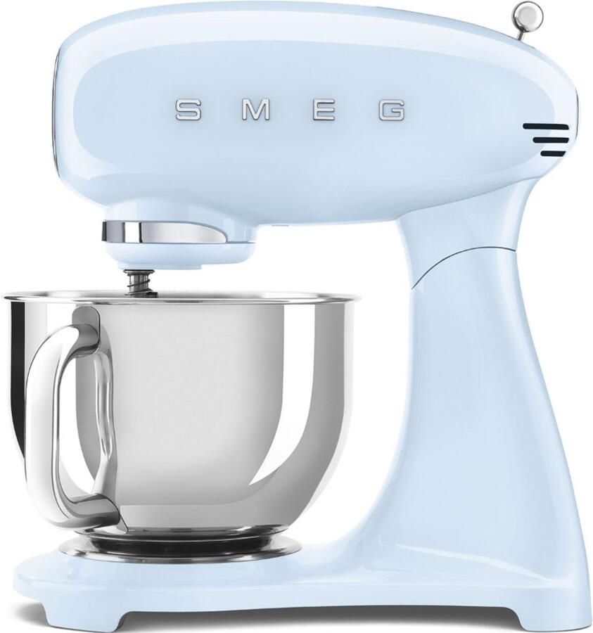 Smeg SMF03PBEU Keukenmachine Stand Mixer 4 8 Liter 800 Watt 10 Snelheden Planetaire Mengwerking Inclusief 5 Accessoires '50s Style Pastelblauw