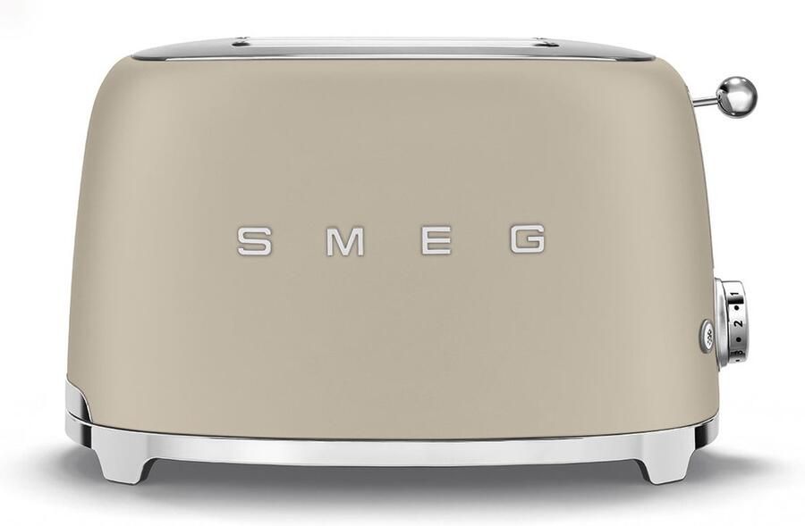 Smeg TSF01MLMEU Broodrooster 2 Sleuven 950W 6 Bruiningsstanden Ontdooifunctie & Opwarmfunctie '50s style Mat Moonlight