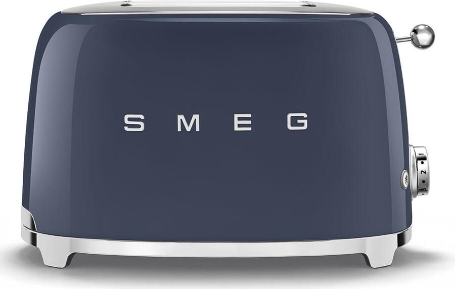 Smeg TSF01NBEU Broodrooster 2 Sleuven 950W 6 Bruiningsstanden Ontdooifunctie & Opwarmfunctie '50s style Navy Blue
