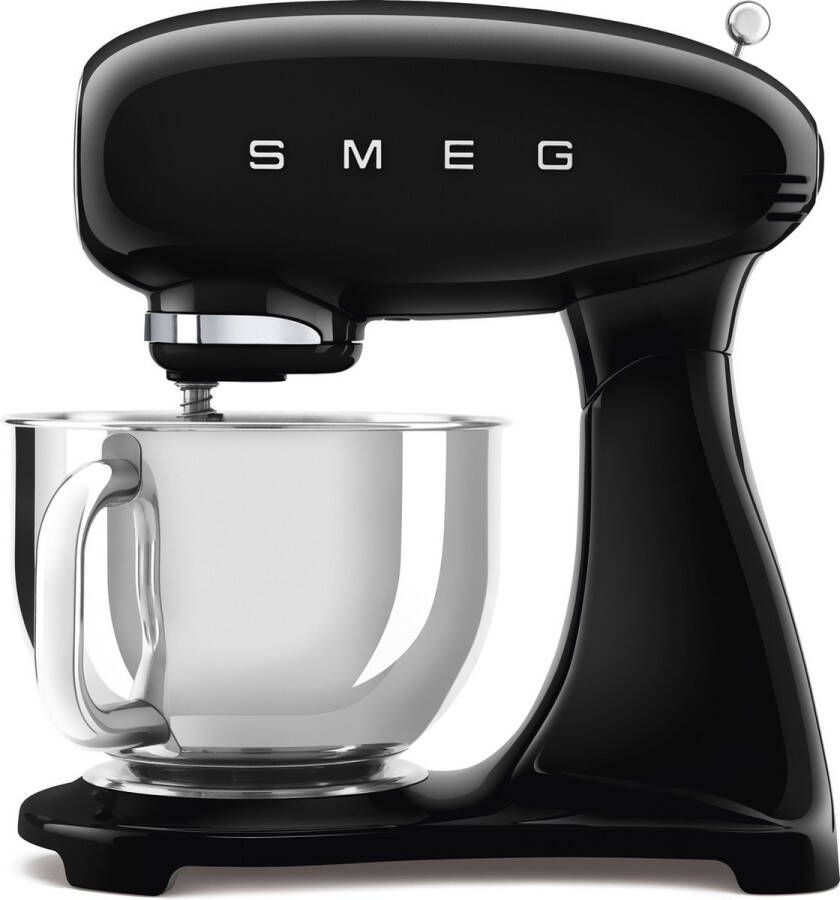 Smeg SMF03BLEU Keukenmachine Stand Mixer 4 8 Liter 800 Watt 10 Snelheden Planetaire Mengwerking Inclusief 5 Accessoires '50s Style Zwart