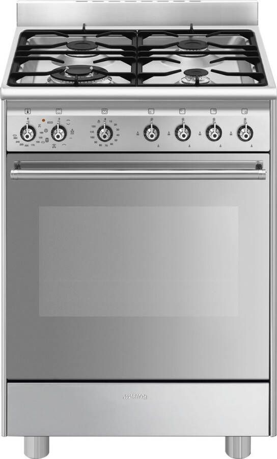Smeg SX61GM fornuis Vrijstaand fornuis A Gas Gaskookplaat Roestvrijstaal