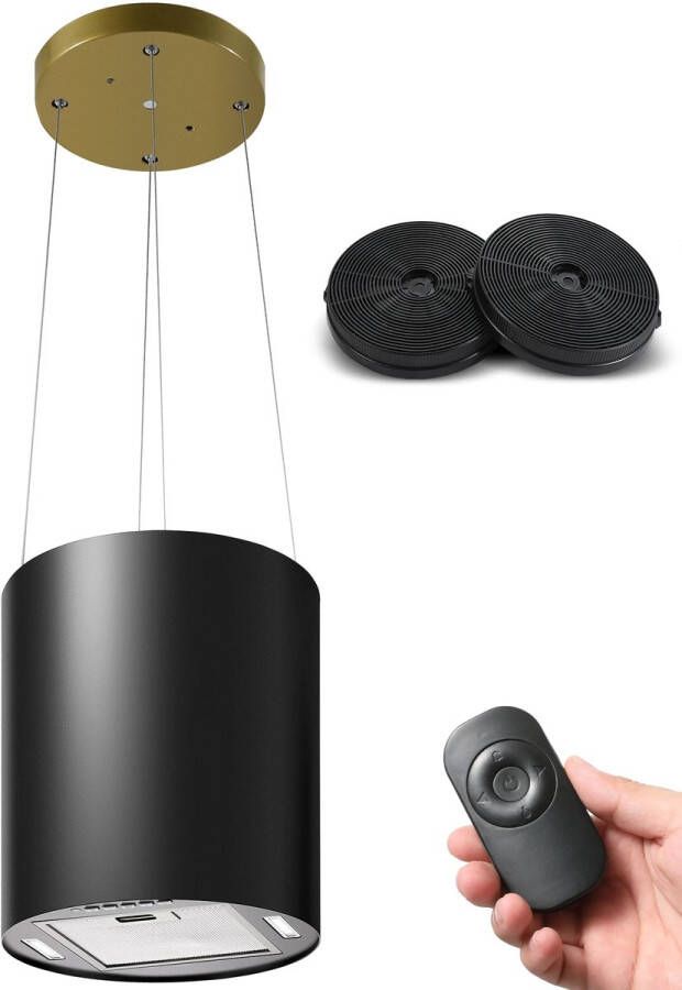 SNDOAS Eiland Afzuigkap 35 cm – 700 m³ u – Koolstoffilter – LED – Zwart