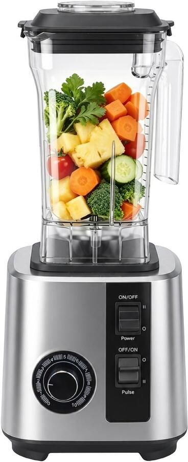 SnelShoppen 3-in-1 Multifunctionele Hakmolen en Blender Keukenapparaat voor Snijden Mixen en Pureren RVS Ideaal voor Smoothies Soepen en Sau