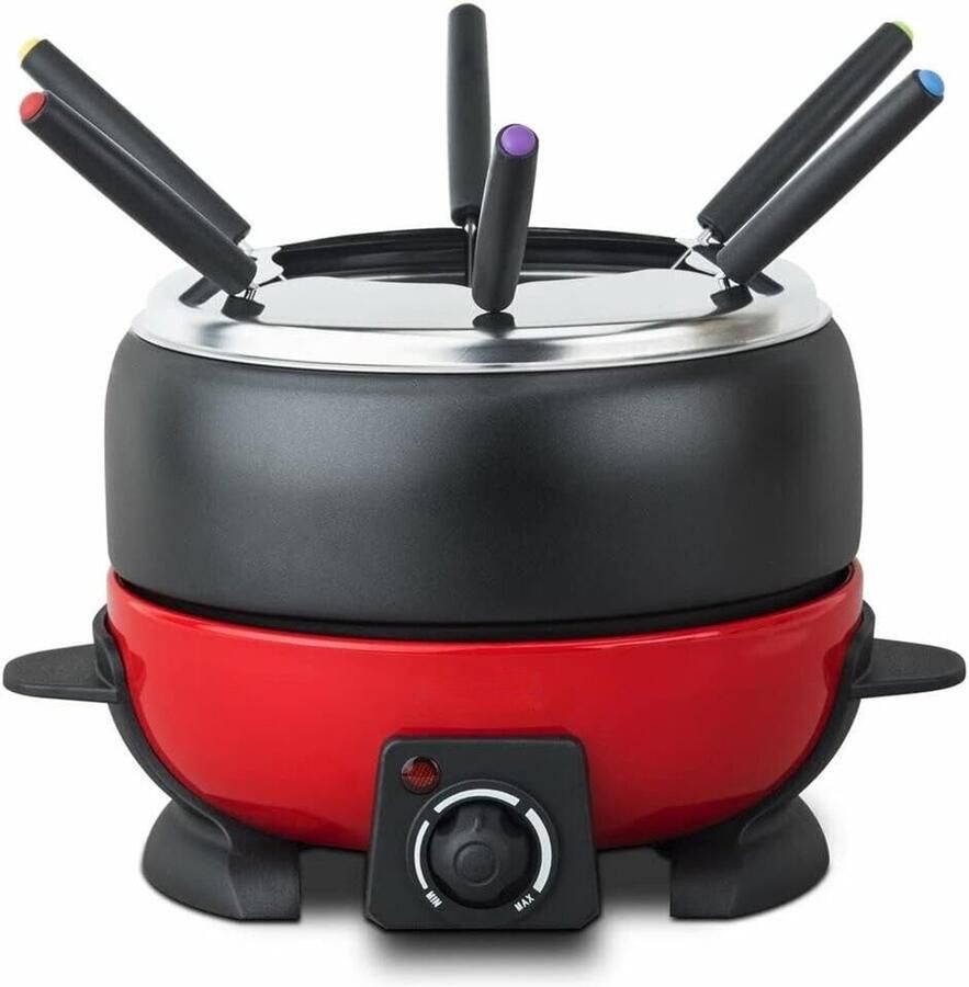SNJY Fondueset Fondue Elektrisch Fonduepan 800 W 2L Rood