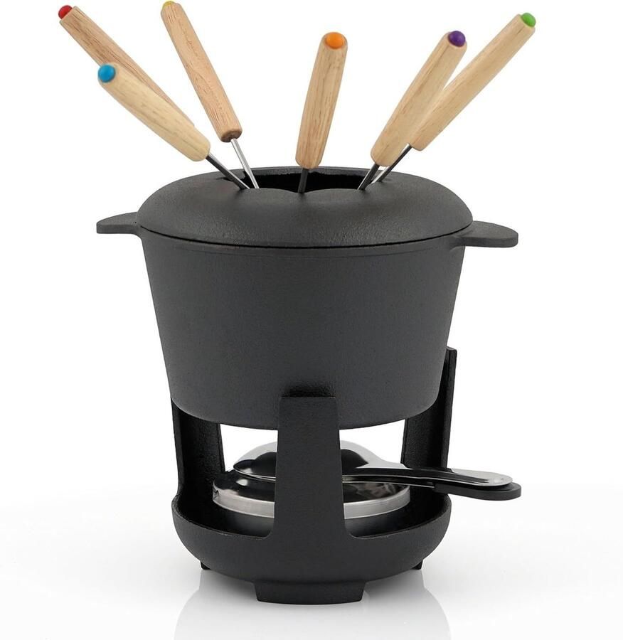 SNJY Fondueset Fondue Fonduepan 1L 6 Personen Zwart