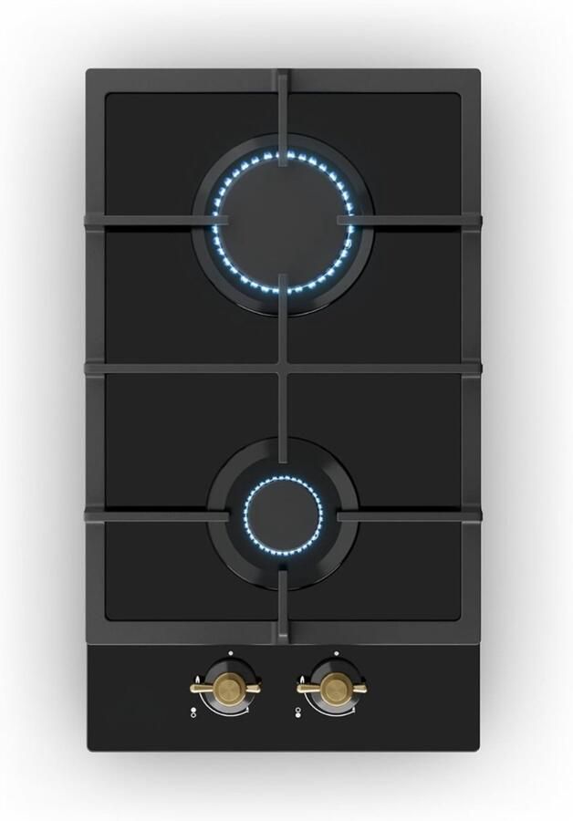 SNJY Gaskookplaat Gasfornuis Fornuis 2 Branders 52D x 30B x 10H cm Zwart