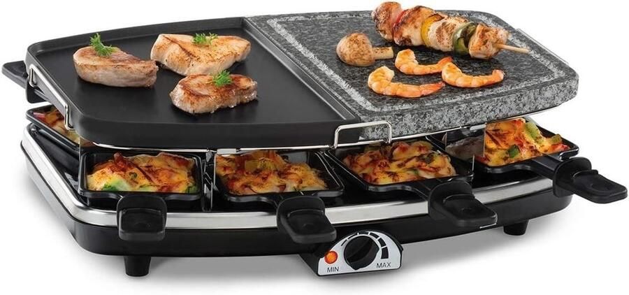 SNJY Gourmetstel Gourmetplaat Gourmet Elektrisch 230 V Zwart